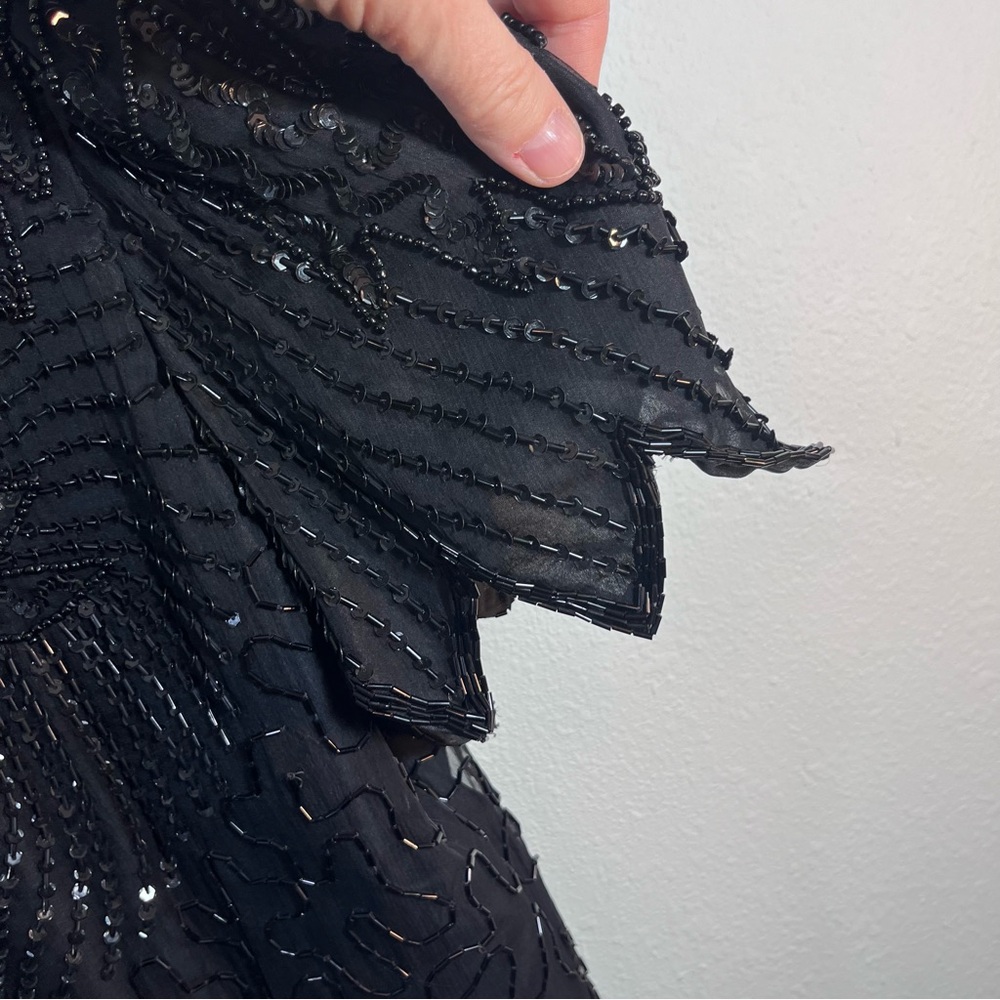 Petra Black Beaded Sequin 2pc Formal Gown Maxi Skirt set size 16 - Picture 9 of 16